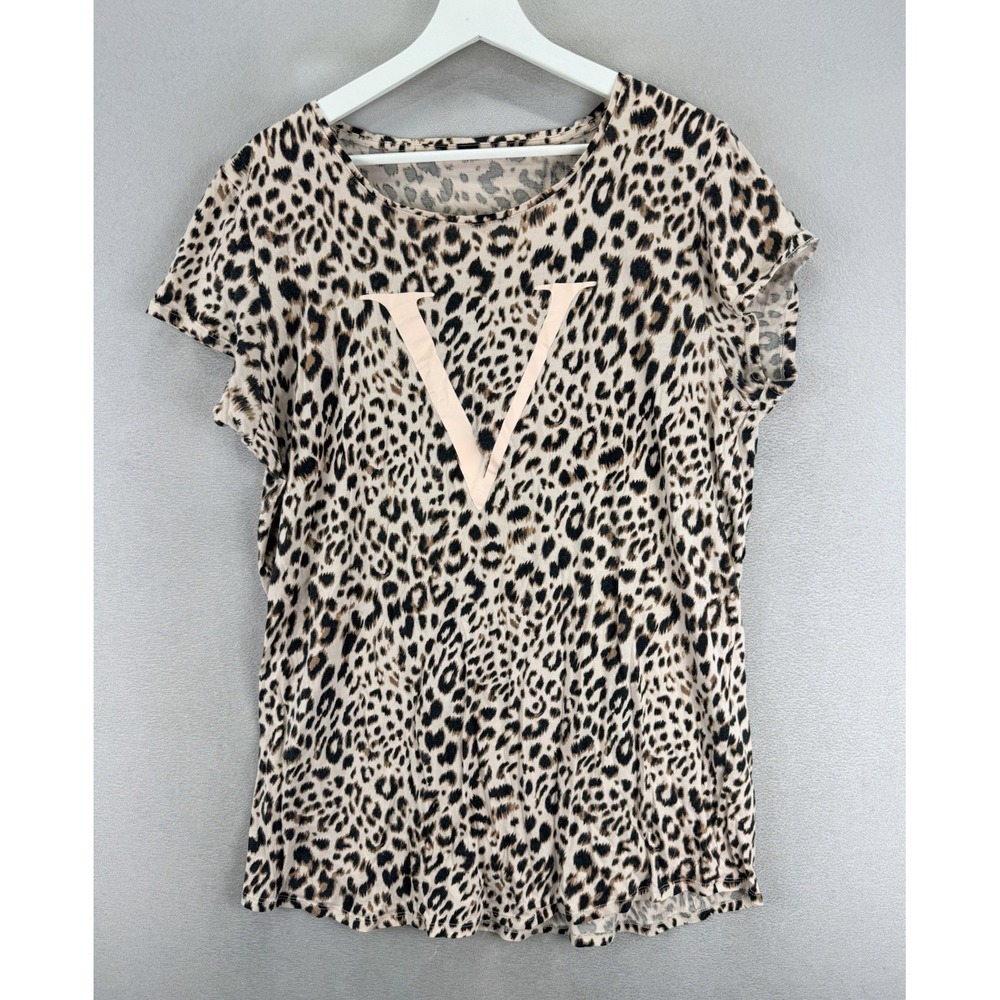 Victoria Secret Women's Sz L Animal Leopard Prints‎ Lightweight Sleepwear Top